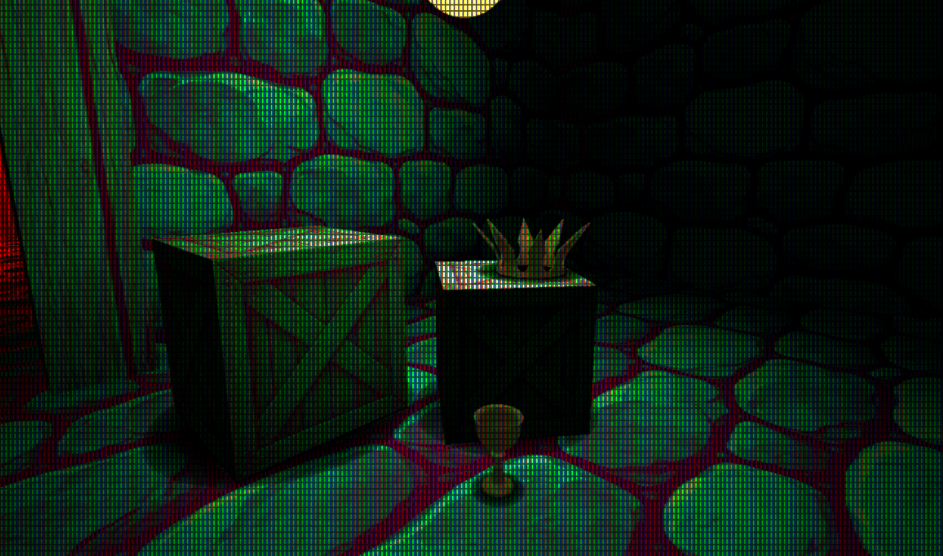 Point lights and blob shadows grounding objects in a scene