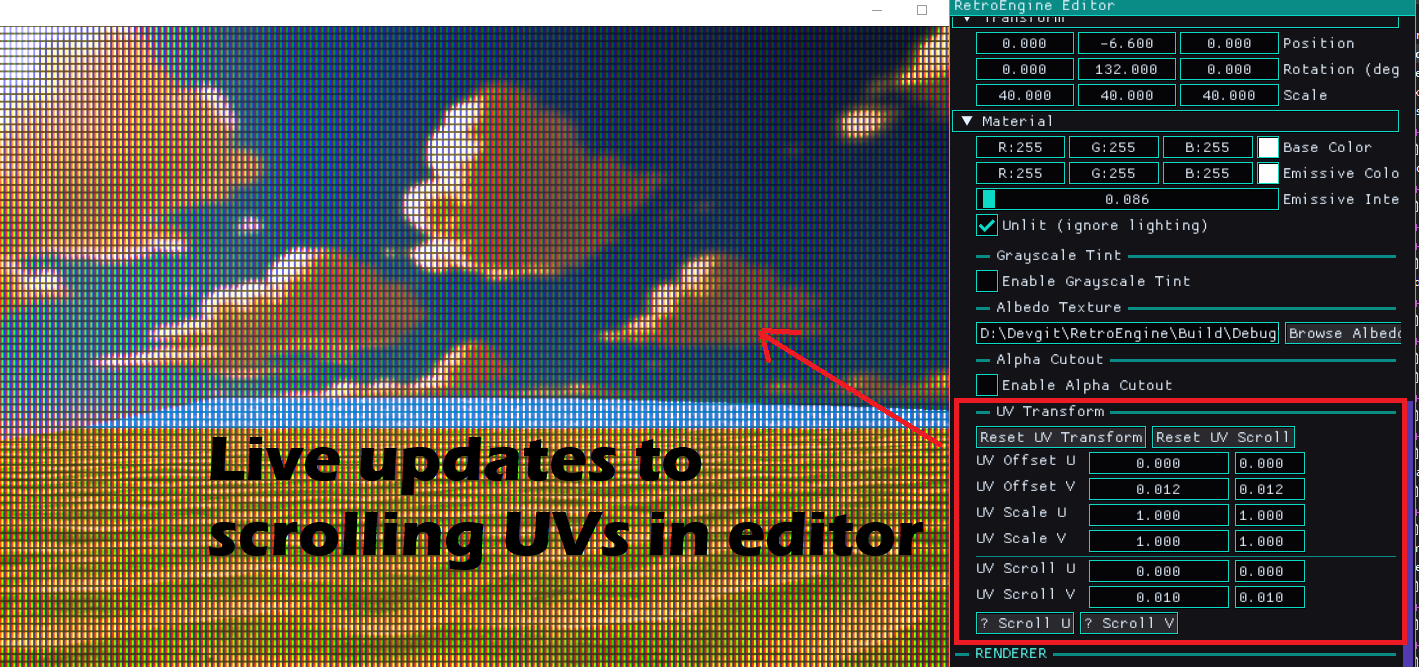 Scroll UVs UI