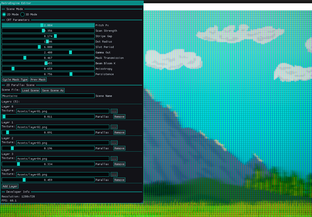 RetroEngine editor overview